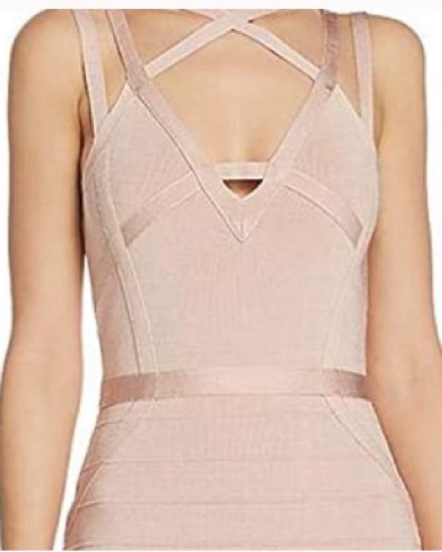 guess pink bandage dress Damonica Sweater Dress In dusty pink bandage