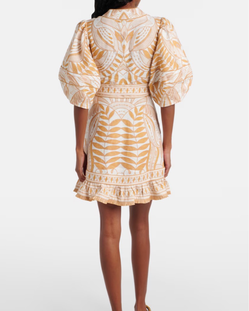 Farm Rio Belted Print Mini Dress by Farm Rio - Pickle