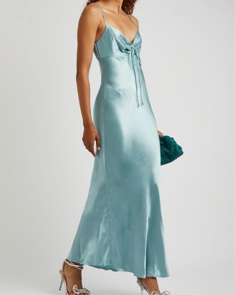 bec and bridge blue slip dress Rent Bec & Bridge Steele Blue Indra Satin Maxi Dress