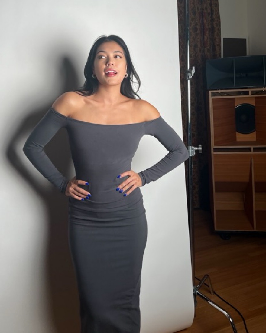 Skims Off The Shoulder Gray Maxi Dress by Skims - Pickle