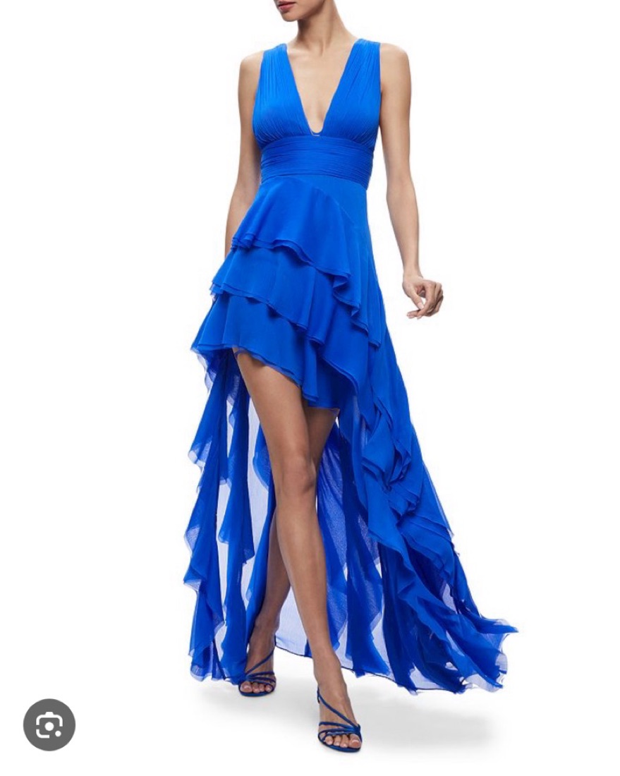 holly asymmetric ruffle maxi dress HOLLY LOW NECK ASYMMETRIC RUFFLED MAXI DRESS in MINERAL BLUE