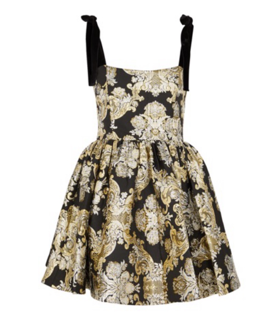 alice and olivia black and gold dress Alice & Olivia