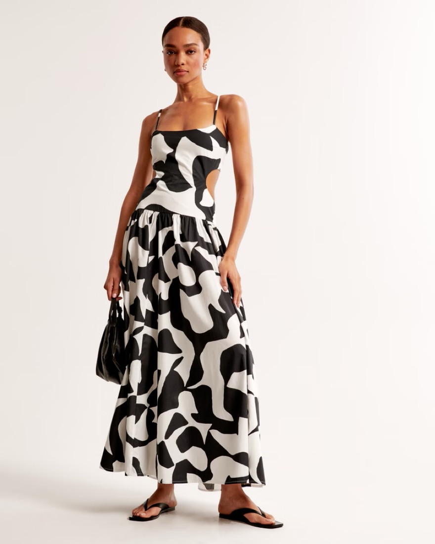 black and white cut out dress Abercrombie Black And White Cutout Dress by Abercrombie and Fitch