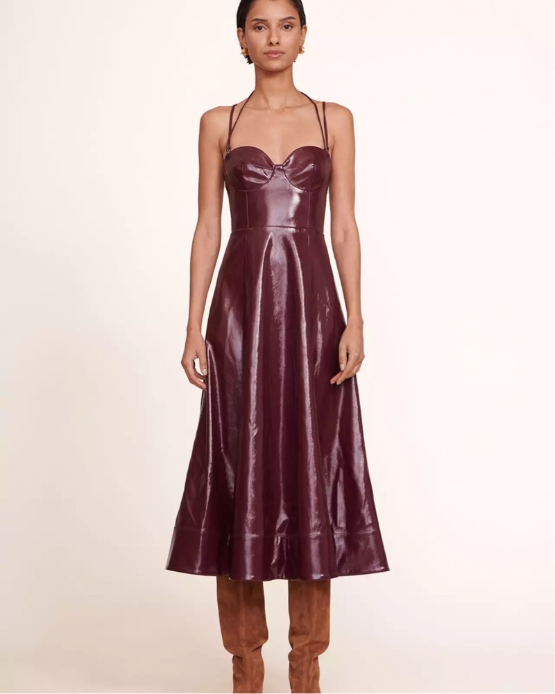 staud burgundy dress Maroon Staud Wells Maxi Dress by Staud