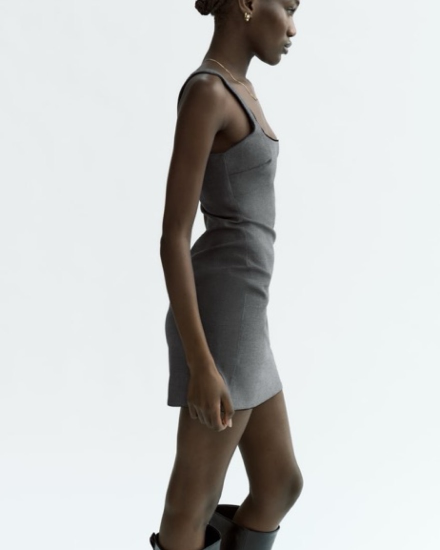 zara short grey dress BELTED FAUX LEATHER SHORT DRESS - Blue