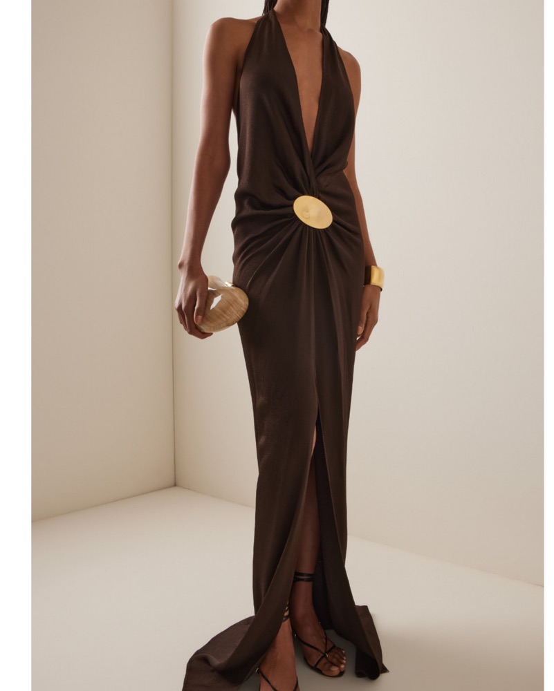 silvia tcherassi rowan gathered satin maxi dress Rowan Dress  Silvia Tcherassi USA