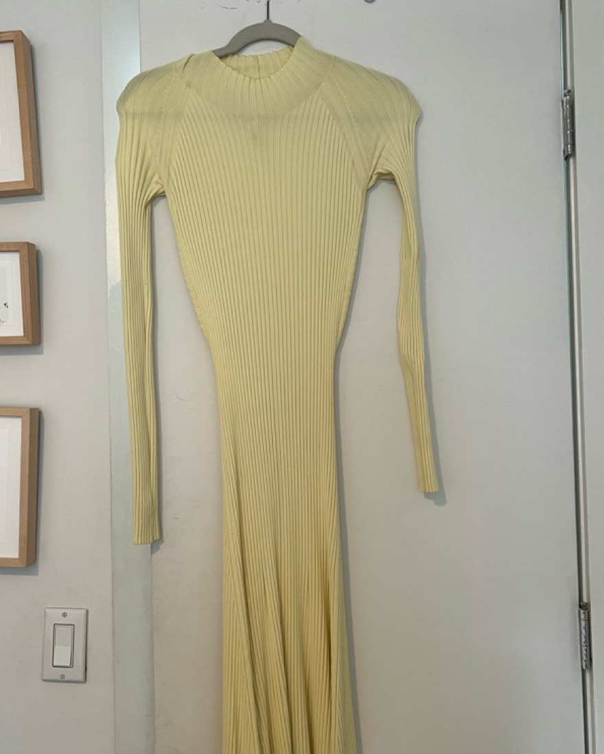 Dion Lee Ribbed Long-Sleeve Midi Dress by Dion Lee - Pickle