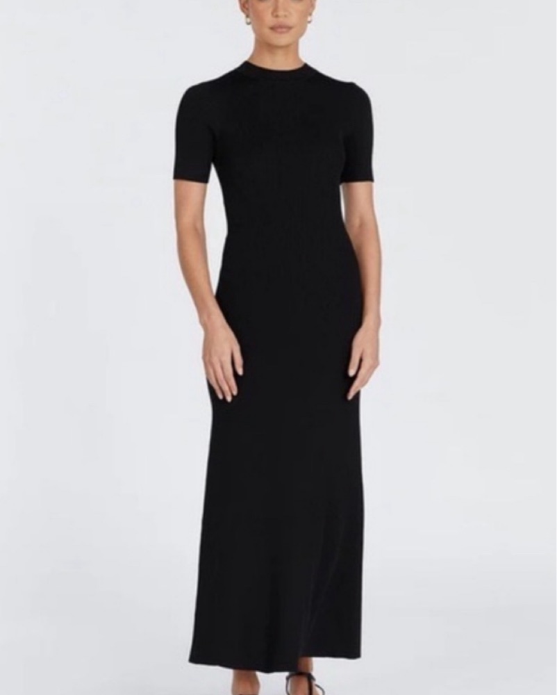 dissh black maxi dress HADLEY BLACK LONG SLEEVE KNIT MAXI DRESS  DISSH