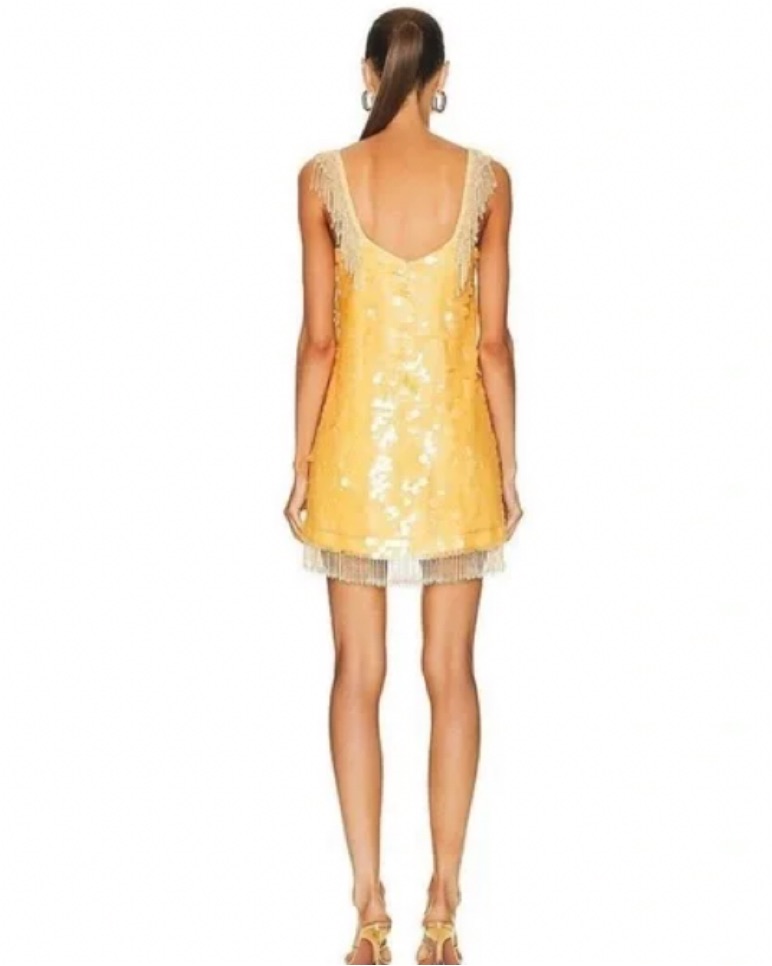 french connection yellow sequin dress French Connection Women's Zelda Sequin Dress - Yellow
