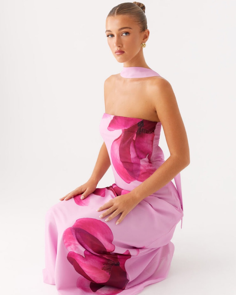peppermayo pink dress Angelina Linen Maxi Dress main image 0