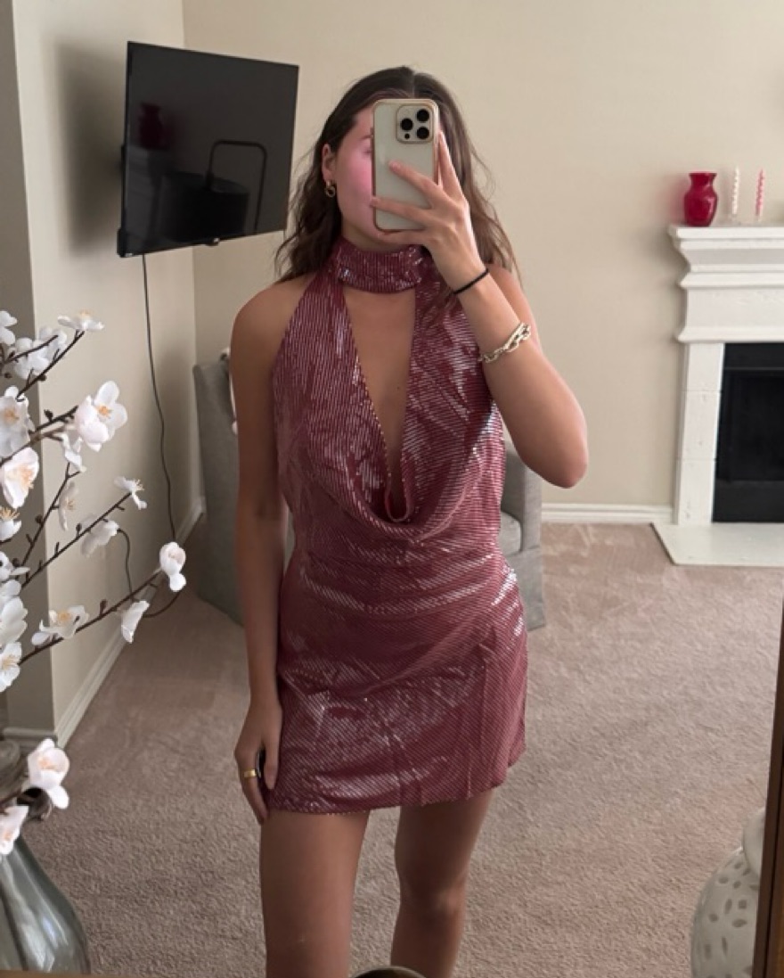 hot pink wedding guest dresses Zapakasa Women Hot Pink Chiffon Long Wedding Guest Dress with Slit Cowl  Neck A Line Bridesmaid Dress main image 1