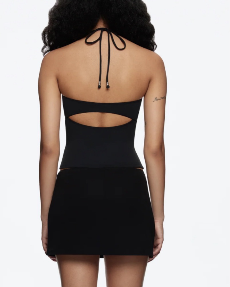 Tank Air Spill Halter Top Black | Pickle