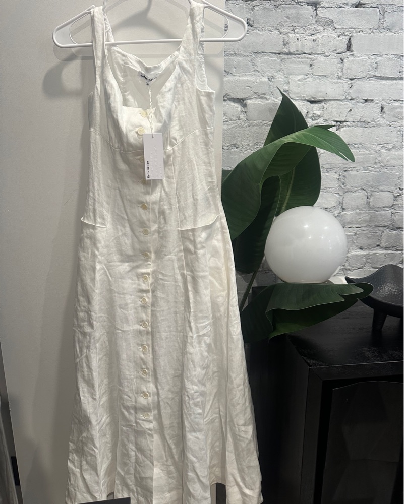 Reformation Linen Button Down Dress by Reformation - Pickle