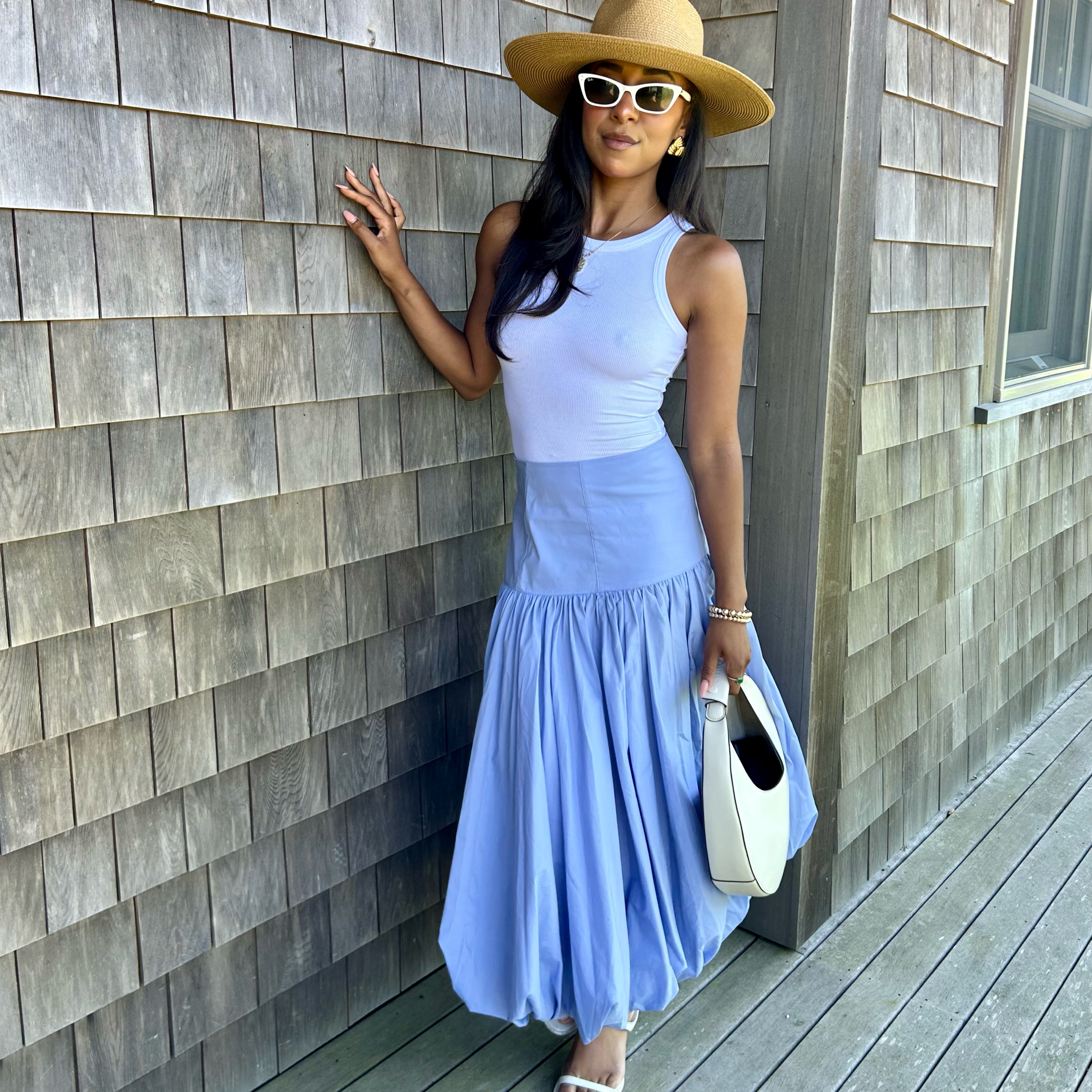 Cinq a sept bubble Hem Powder Blue Skirt by Cinq A Sept - Pickle