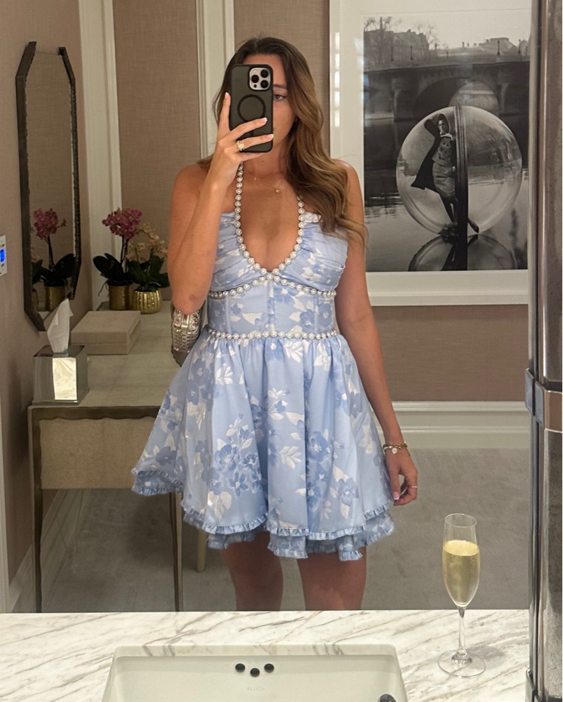 denim mini dress a line Indigo Cotton Denim Sleeveless A-Line Mini Dress 44