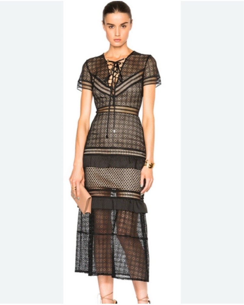 Self Portrait Lace Midi Dress by Self Portrait - Pickle