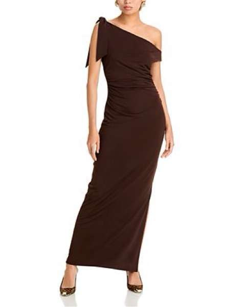 wayf dress brown Wayf Puff Sleeve Smocked Midi Dress in Brown