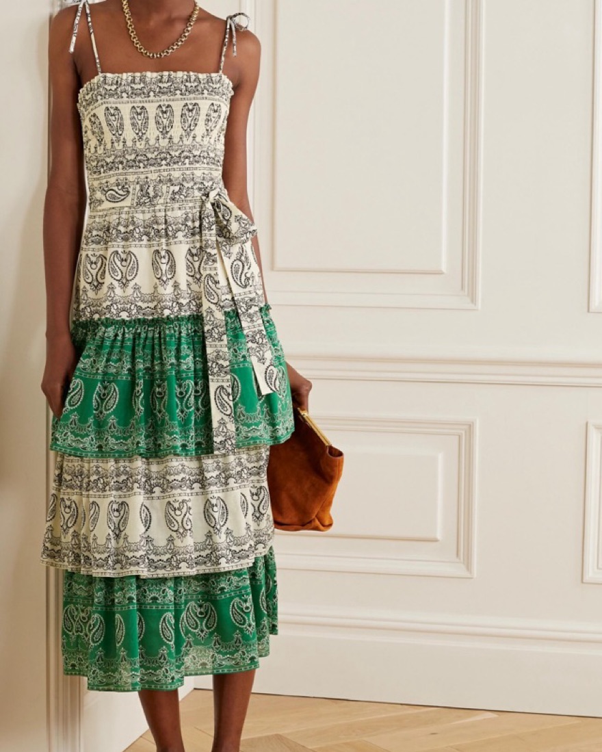 Tory Burch BANDANA PRINT RUFFLE Dress | Pickle