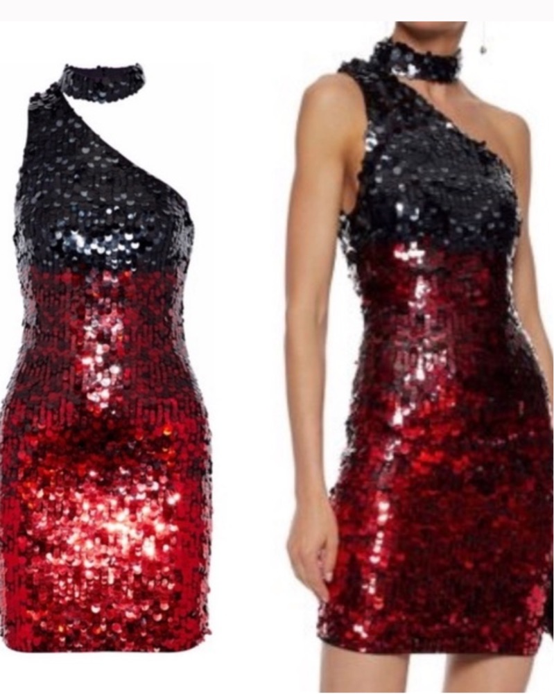 alice and olivia red sequin dress Alice & Olivia Ombre Red Sequin Dress by Alice & Olivia