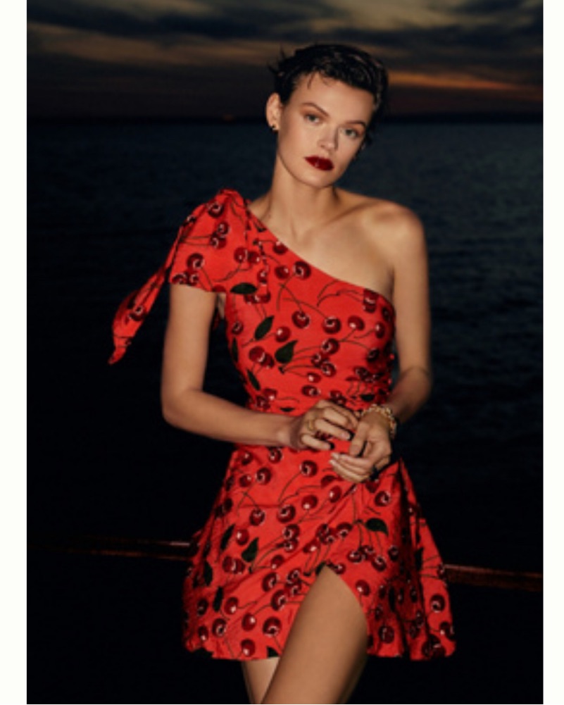 farm rio one shoulder mini dress Farm Rio one-shoulder mini dress by Farm Rio