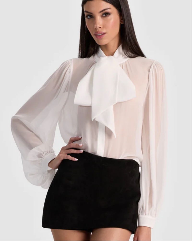 Alice + Olivia White Brentley Blouse by Alice & Olivia - Pickle