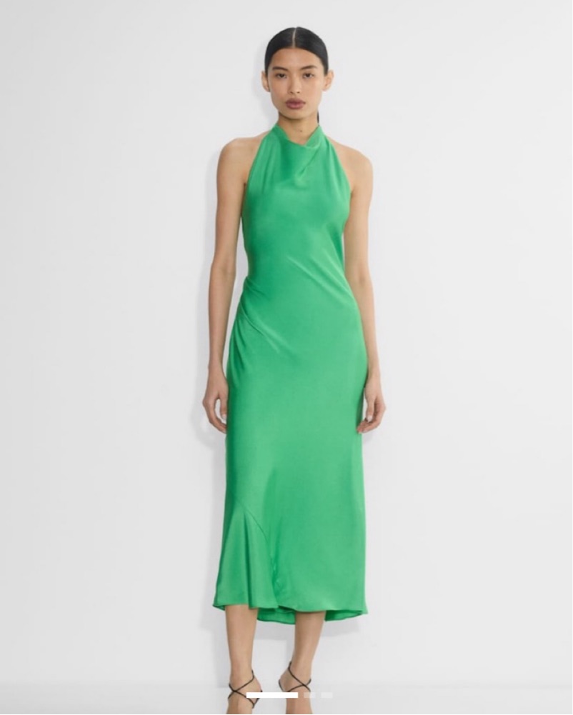 aritzia satin slip dress Aritzia Wilfred Rosy Red Only Slip Satin Midi Dress Size 2XS