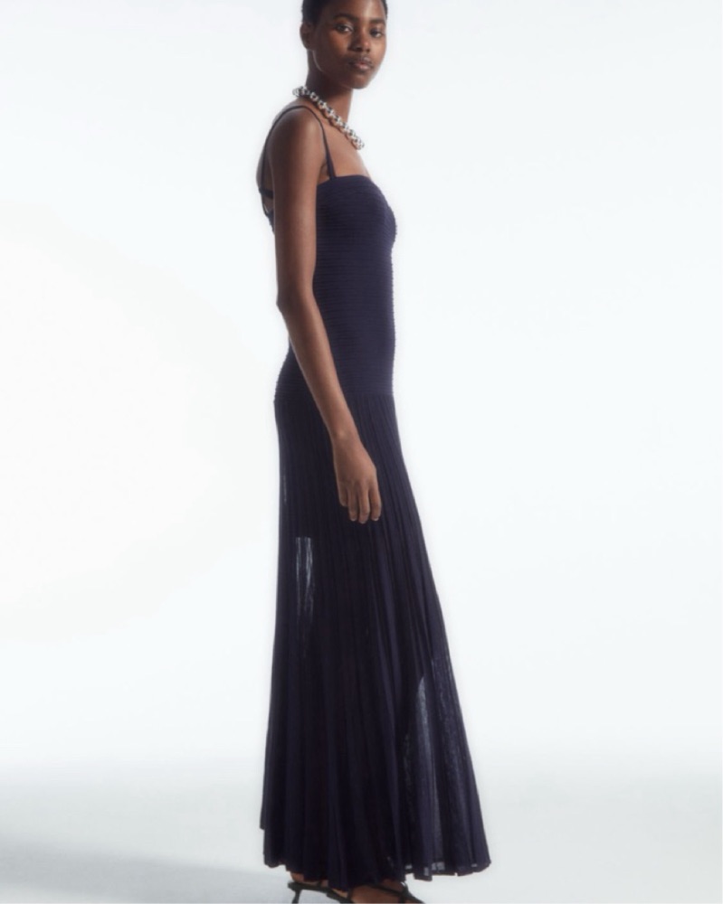 Cos Pleated Knitted Maxi Dress by COS - Pickle