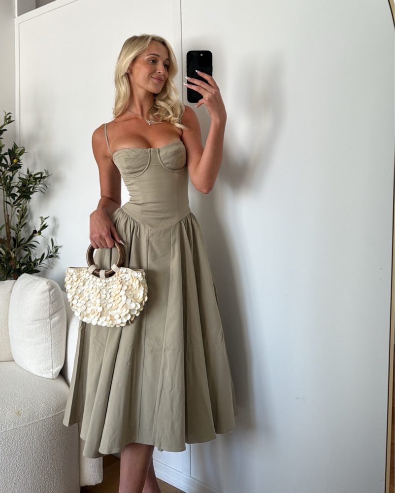house of cb samaria corset dress 'Samaria' White Corset Midi Dress