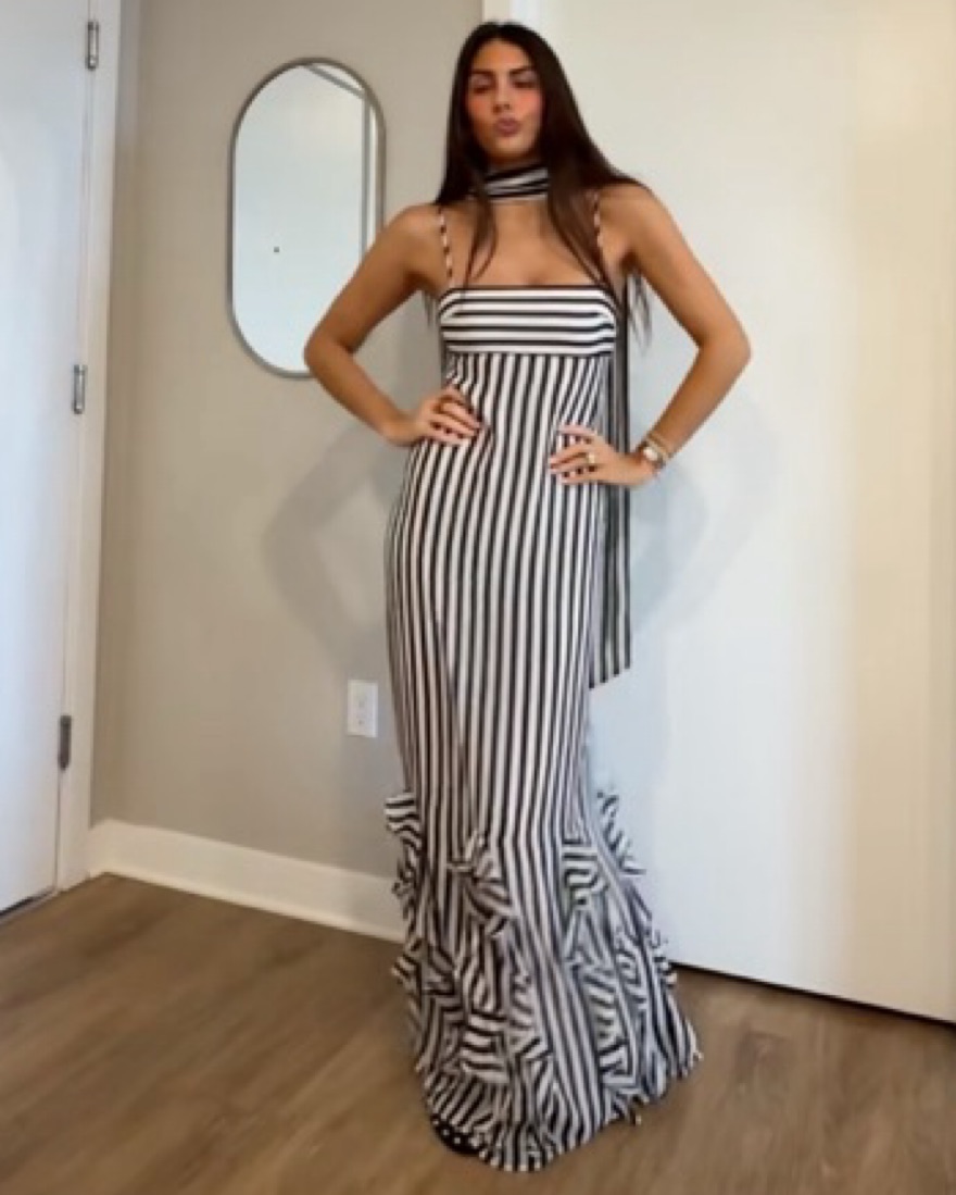 House Of Harlow Nieve Striped Maxi Dress by House of Harlow 1960 - Pickle