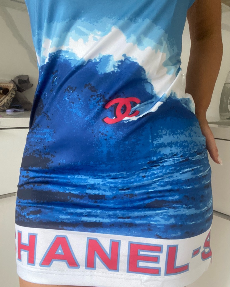 chanel oberlin blue dress Chanel Mini Dress AG0114S