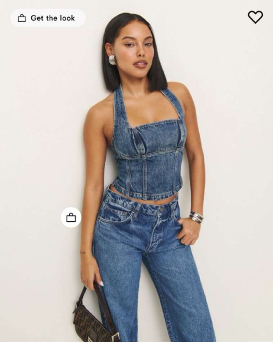 Reformation Lucinda Denim Top | Pickle