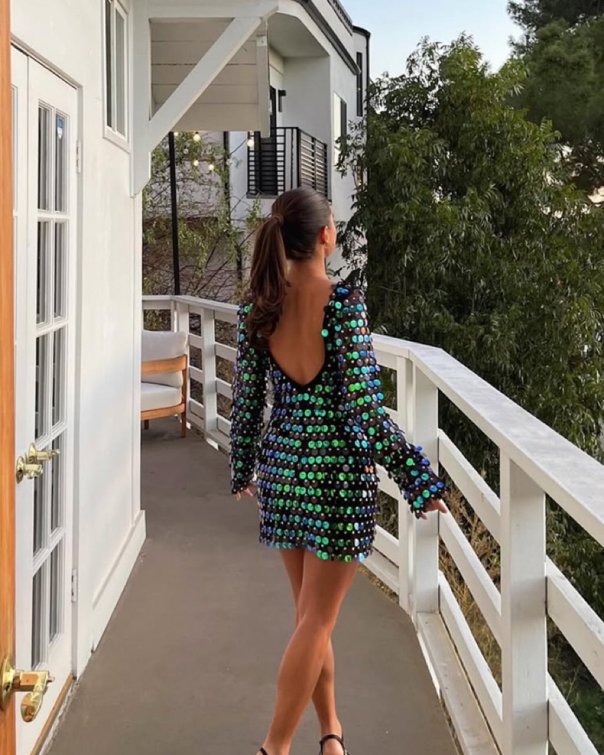 lulus black short dress Elegant Cutie Black Bow Long Sleeve Backless Mini Dress