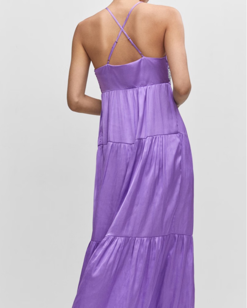 v-neck tiered maxi dress Olive V-neck Floral Tiered Maxi Dress