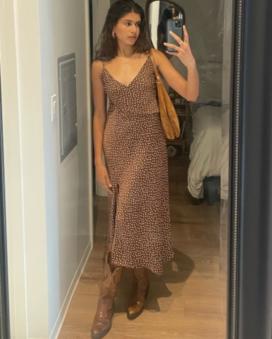 urban outfitters brown satin dress URBAN OUTFITTERS Slip Dress Black Brown Marble Satin Cowl Neck Sz S