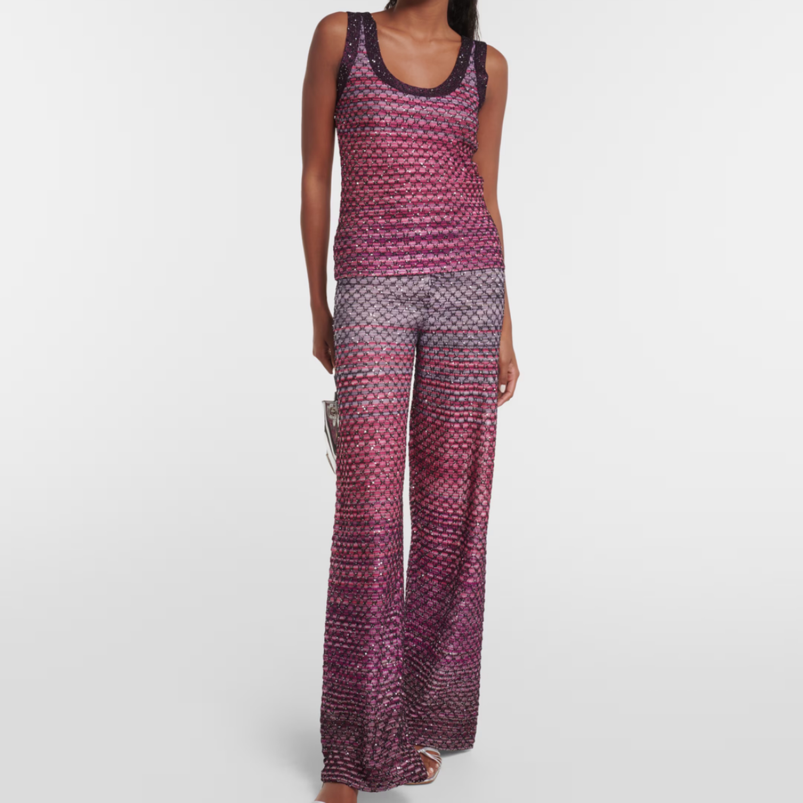 Missoni ツインセット Missoni, striped twin set with fringes - Unique Designer Pieces