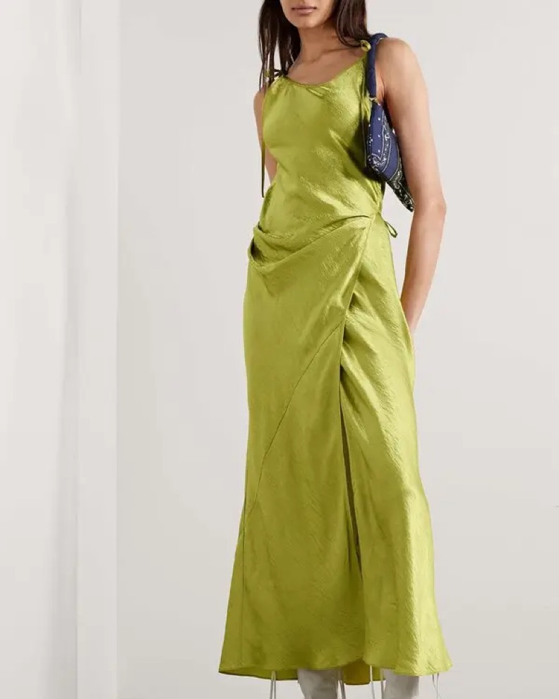 Acne Studios Wrap Dress | Chartreuse by Acne Studios - Pickle