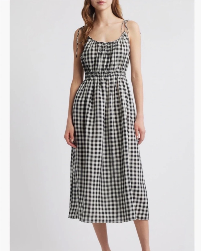 doen black and white dress Doen Black Lace Dress by Doen