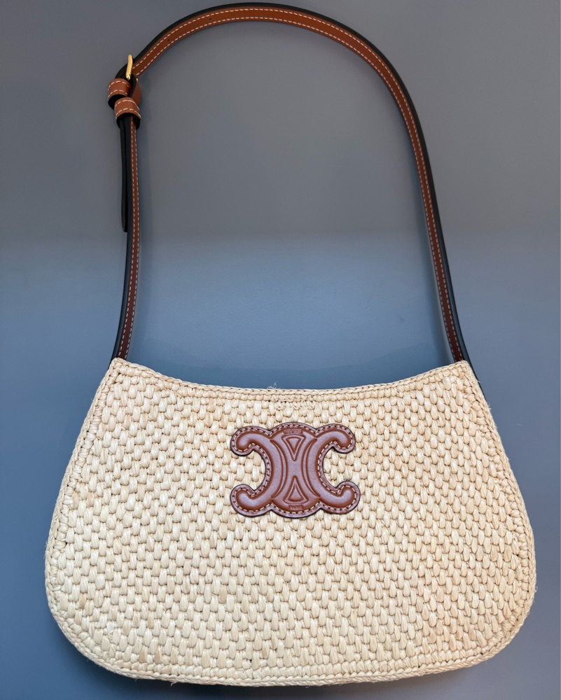 CELINE MEDIUM TILLY BAG IN RAFFIA | Pickle