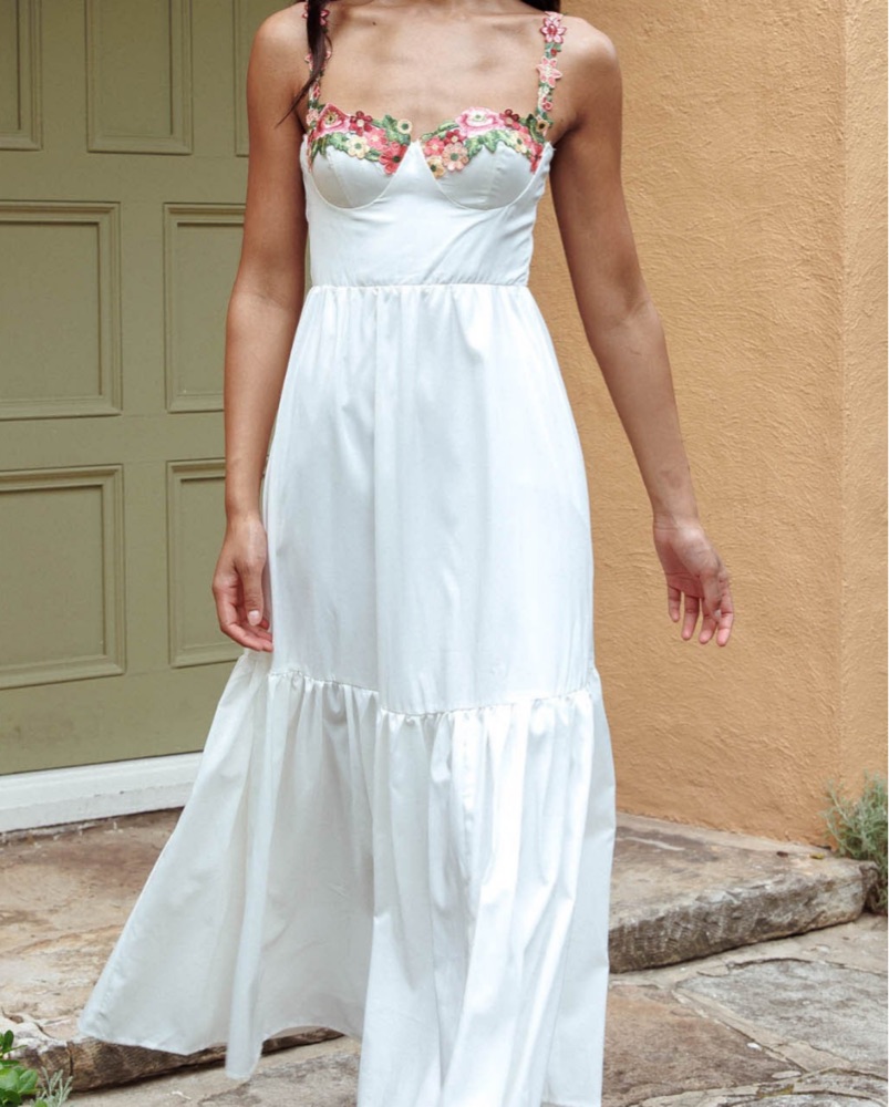 selfie leslie embroidered dress Miley Embroidered A-Line Mini Dress White L
