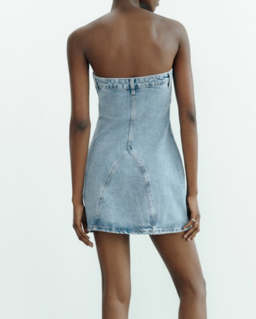Zara TRF Strapless Denim Dress | Pickle