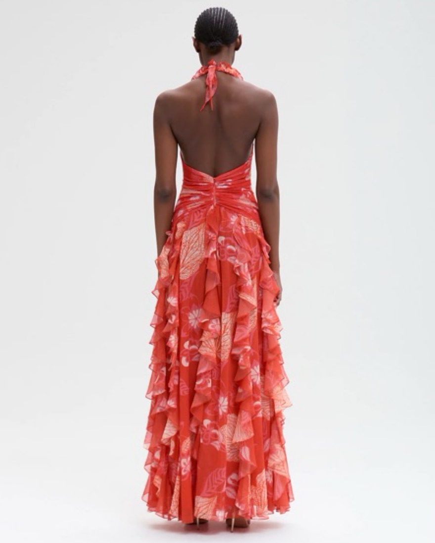 patbo red dress Peony Asymmetrical Maxi Dress (RUNWAY) 0 / Red