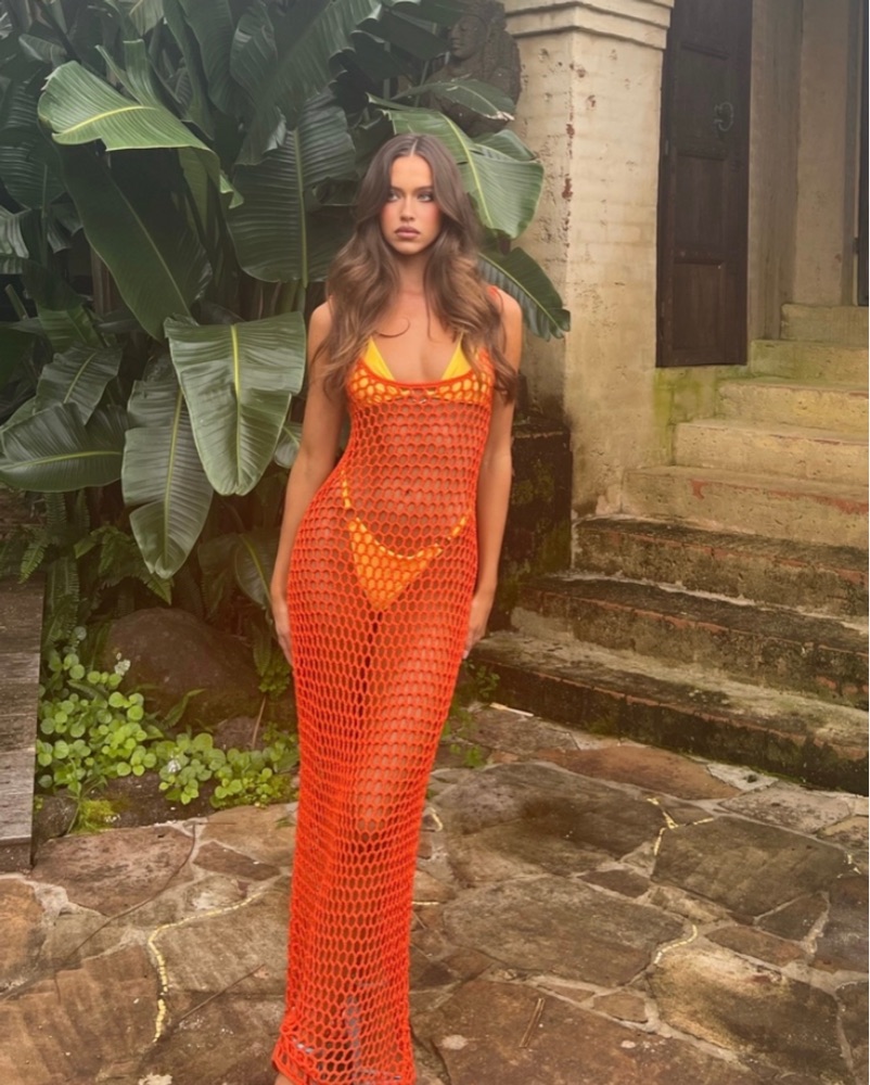 Tigermist Crocheted Maxi Dress by Tiger Mist - Pickle