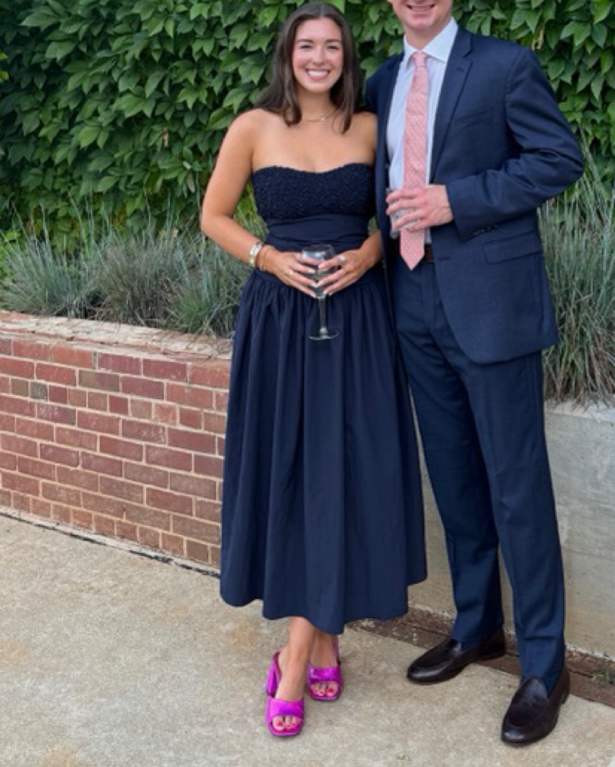 Navy Drop Waist Midi Dress by Moon River - Pickle