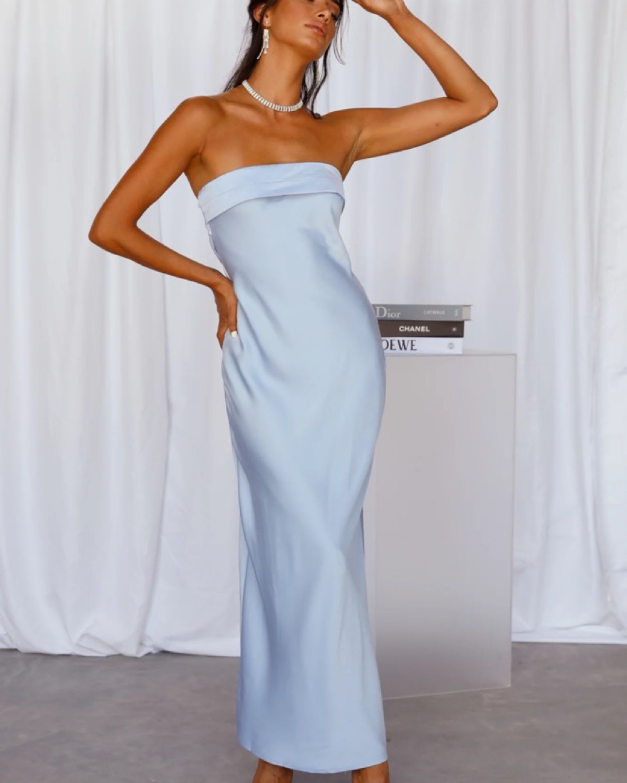 evening dresses affordable A-line Blue Spaghetti Straps Prom With Pocket Long – SELINADRESS Length:60