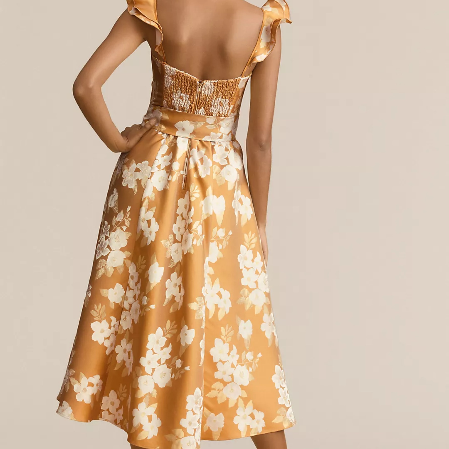 V.Chapman Vera Ruffle-Strap Corset Dress by V.Chapman - Pickle