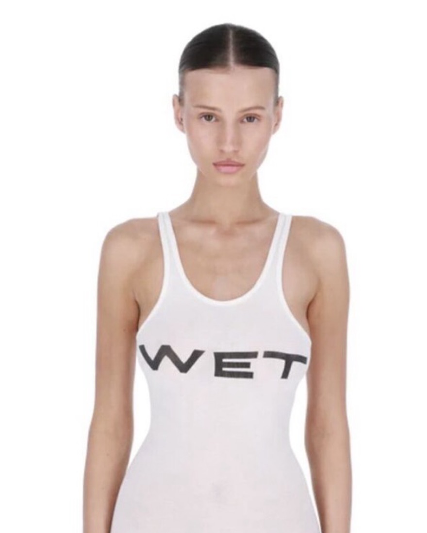 Yeezy Wet White Tank Top Crop Top by Mowalola | Pickle