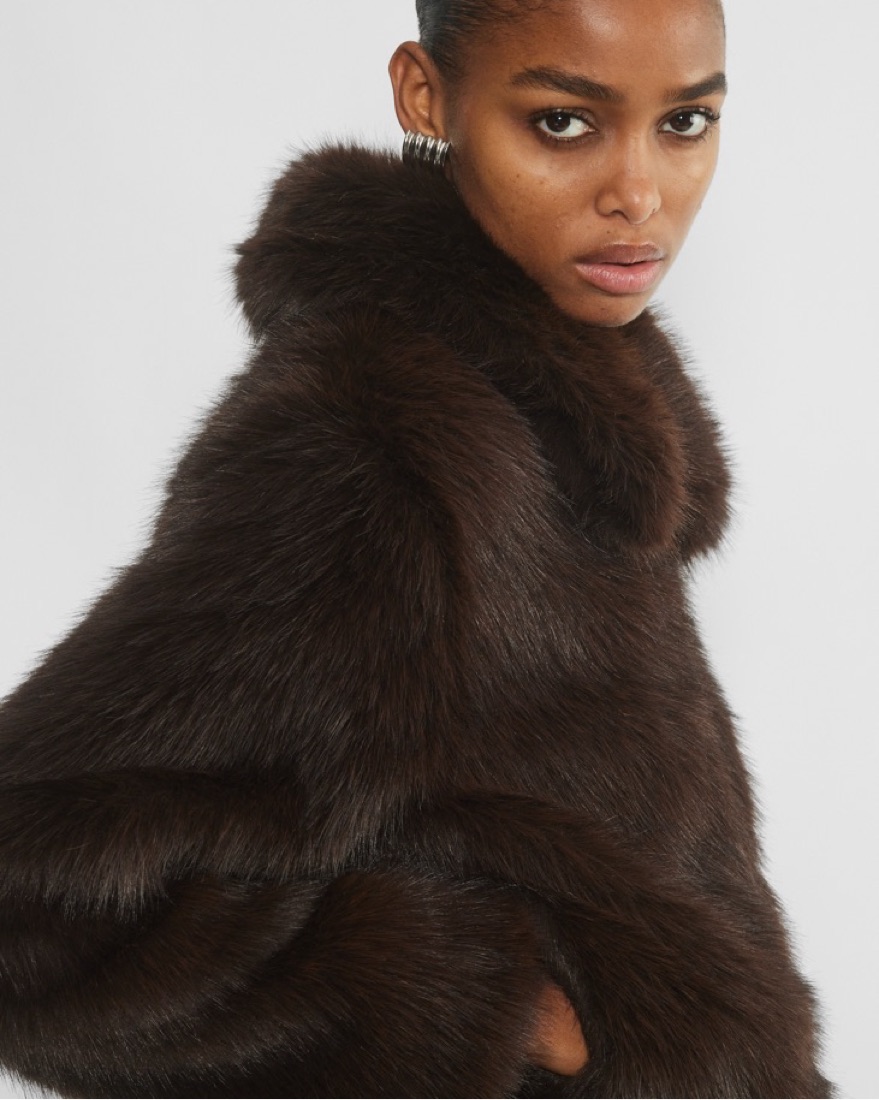 未使用に近い　Venica Odette Classical fur coat Aritzia Brown Odette Fur Coat by Aritzia - Pickle