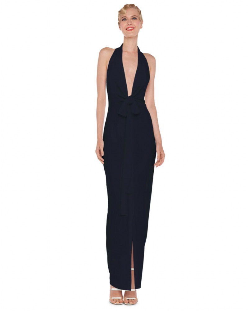norma kamali tie front halter dress madeline_devaux on LTK