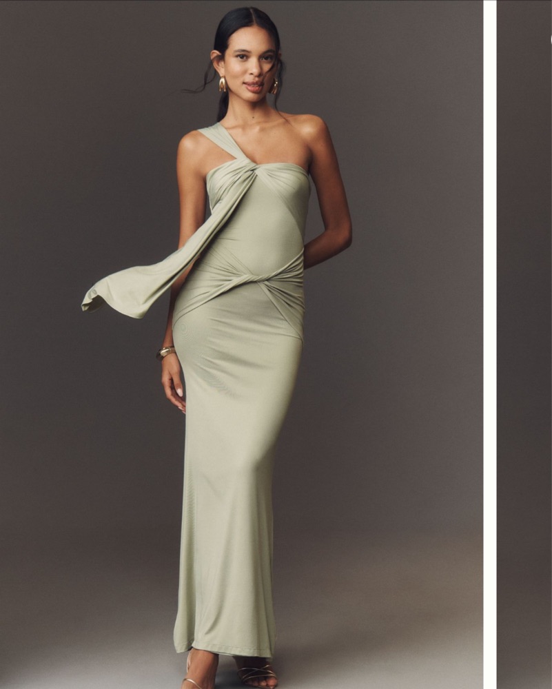 laila draped one-shoulder midi dress Laila Draped One-Shoulder Midi Dress (Women)