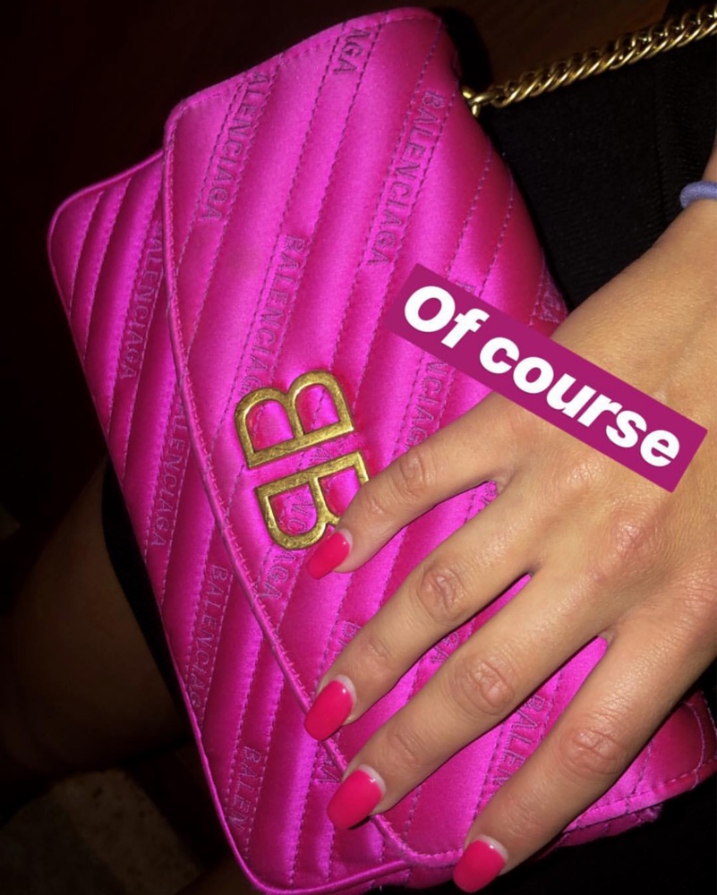 Balenciaga Hot Pink Satin Jacquard Purse by Balenciaga - Pickle